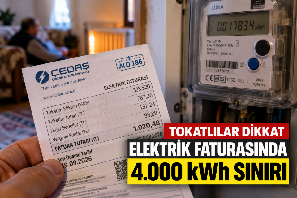 Tokatlılar Elektrik Faturasını Kontrol Edin: 4.000 kWh Sınırını Aşan Destekli Tarifeden Çıkıyor