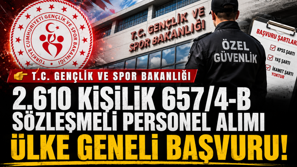 Gençlik ve Spor Bakanlığı 2 bin 610 sözleşmeli personel alımı yapacak