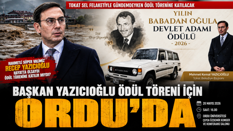Tokat Belediye Başkanı Yazıcıoğlu, ödül töreni için Ordu’da