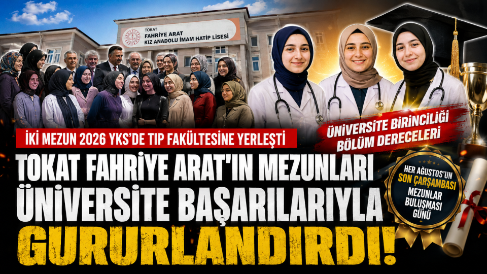 Tokat Fahriye Arat’ın mezunları üniversite başarılarıyla gururlandırdı