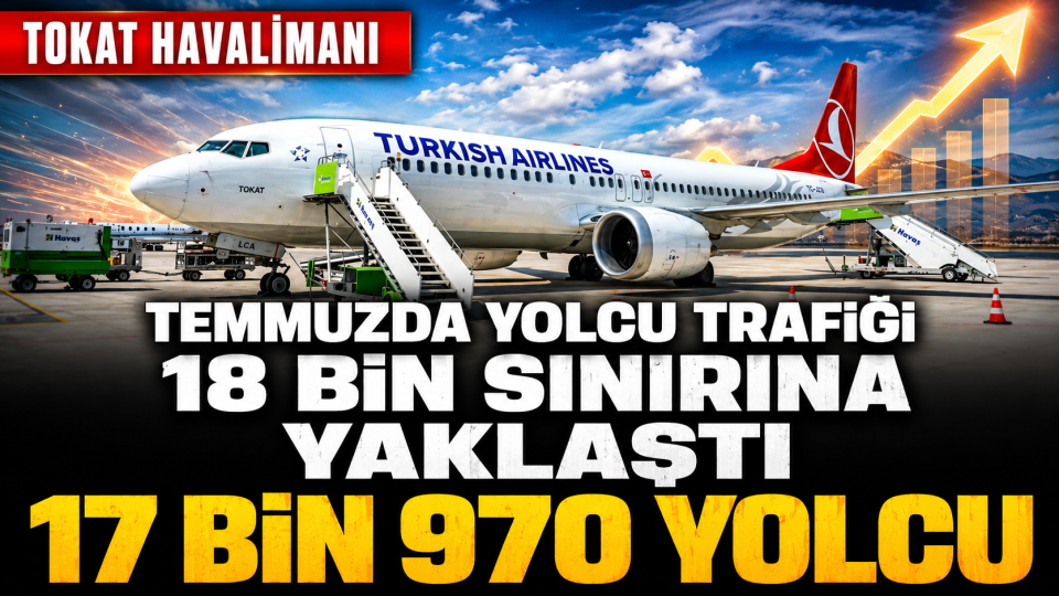 Tokat Havalimanı’nda temmuz yolcu trafiği 18 bin sınırına yaklaştı