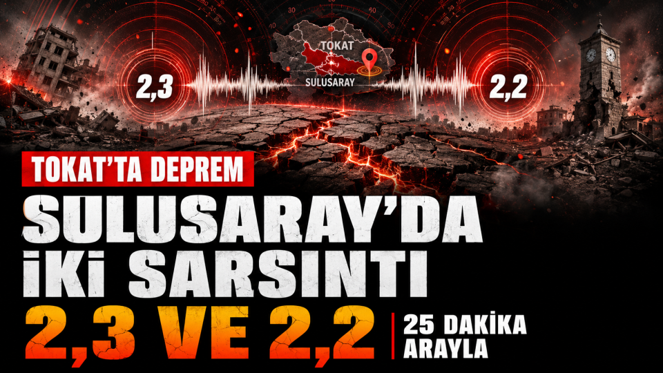 Tokat Sulusaray’da 2,3 ve 2,2 büyüklüğünde iki deprem kaydedildi