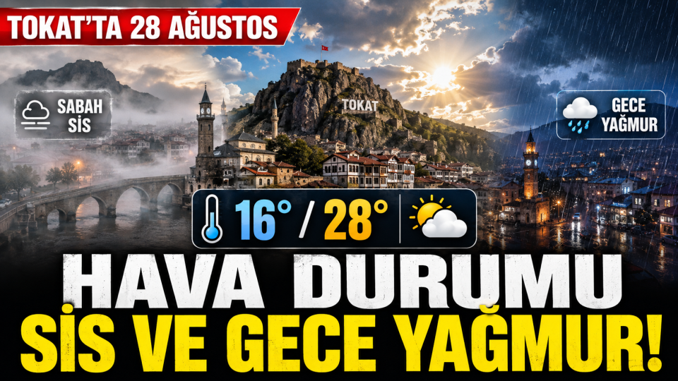 Tokat’ta 28 Ağustos hava durumu: Sis, sıcaklık ve yağmur bekleniyor