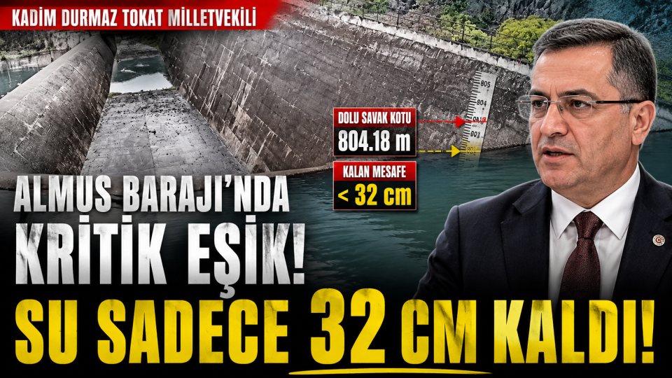 Tokat’ta Almus Barajı’nda su seviyesi kritik eşiğe yaklaştı