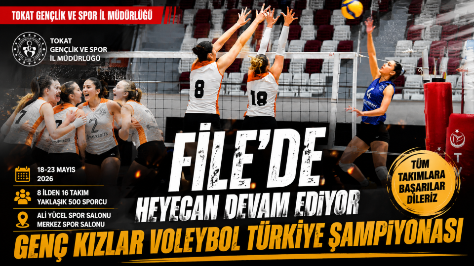 Tokat’ta Genç Kızlar Voleybol Türkiye Şampiyonası Heyecanı Sürüyor