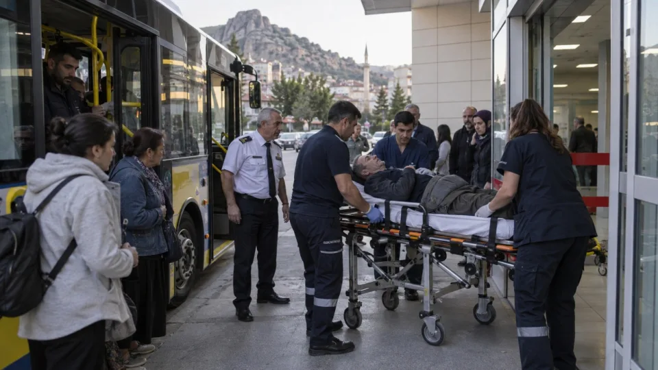 Tokat’ta Otobüs Şoförü Fenalaşan Yolcuyu Hastaneye Yetiştirdi