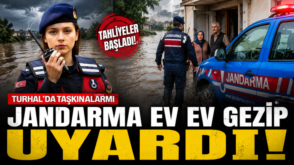 Tokat Turhal’da taşkın alarmı: Jandarma vatandaşları tahliye için uyardı